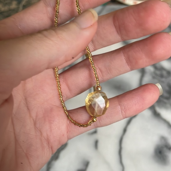citrine gemstone necklace seed beads necklace - Picture 14 of 16